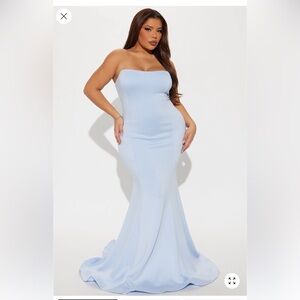 Fashion Nova Light Blue Maxi Dress
